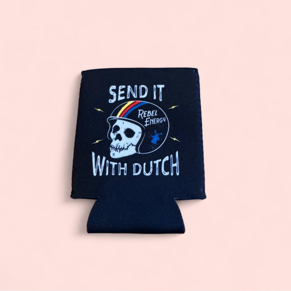 Dutch Bros Black Drink Sleeve with Skull Design